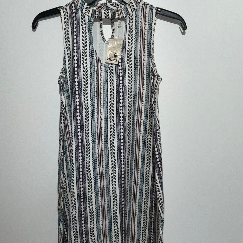 Mudd Women's Multicolor Stripe Mock Chocker Mini Fit & Flare‎ Dress Size XS NWT